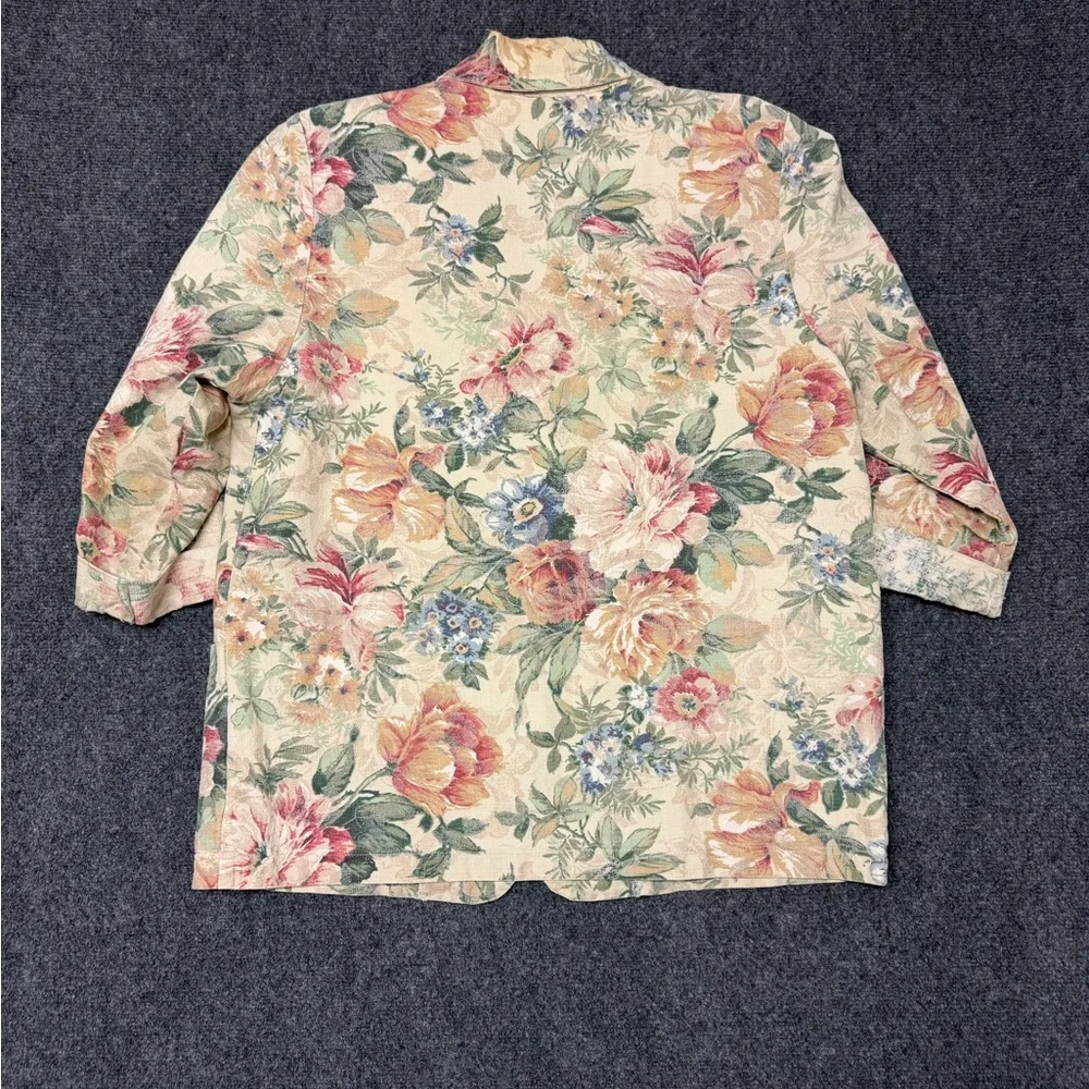 Vintage Floral‎ Print Single Breasted Blazer Grandma Core Cottagecore Jacket